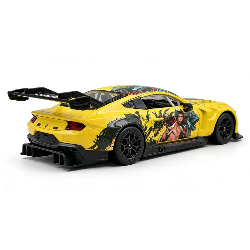 1:24 Ford Mustang GT3 Lee Die-Cast Alloy Racing Car Model with Sound, Lights &amp; Pull-Back Action