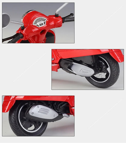 WELLY 1/12 Vespa GTS Super 2020 Die Cast Motorcycle Model Toy Vehicle Collection Autobike Off Road Autocycle Toys Car