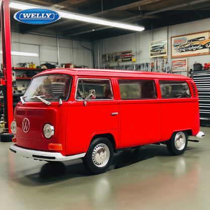 WELLY 1:24 Volkswagen VW T2 T1 Bus Alloy Diecast Vehicle Model