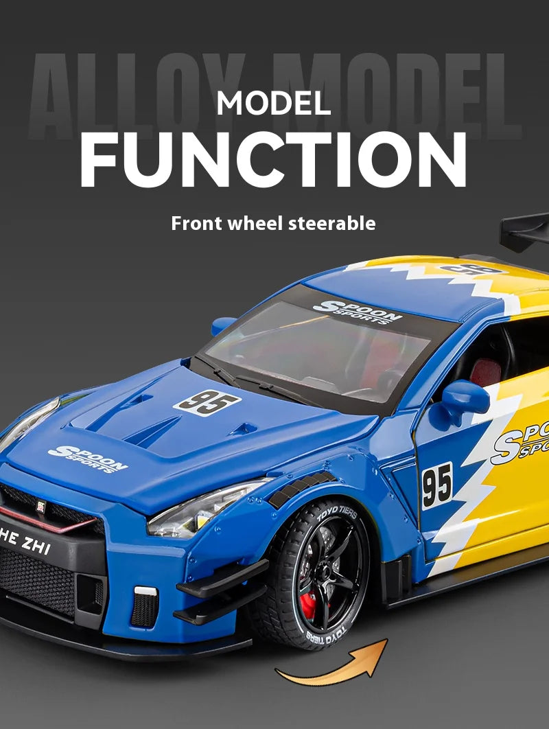 Nissan GT-R R35 Diecast Model Car with Sound & Light – 1:24 Scale
