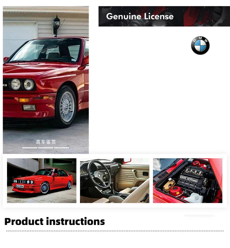 Bburago 1:24 BMW M3 E30 1988 Alloy Car Diecasts & Toy Vehicles Car Model Miniature Scale Model Car For Children