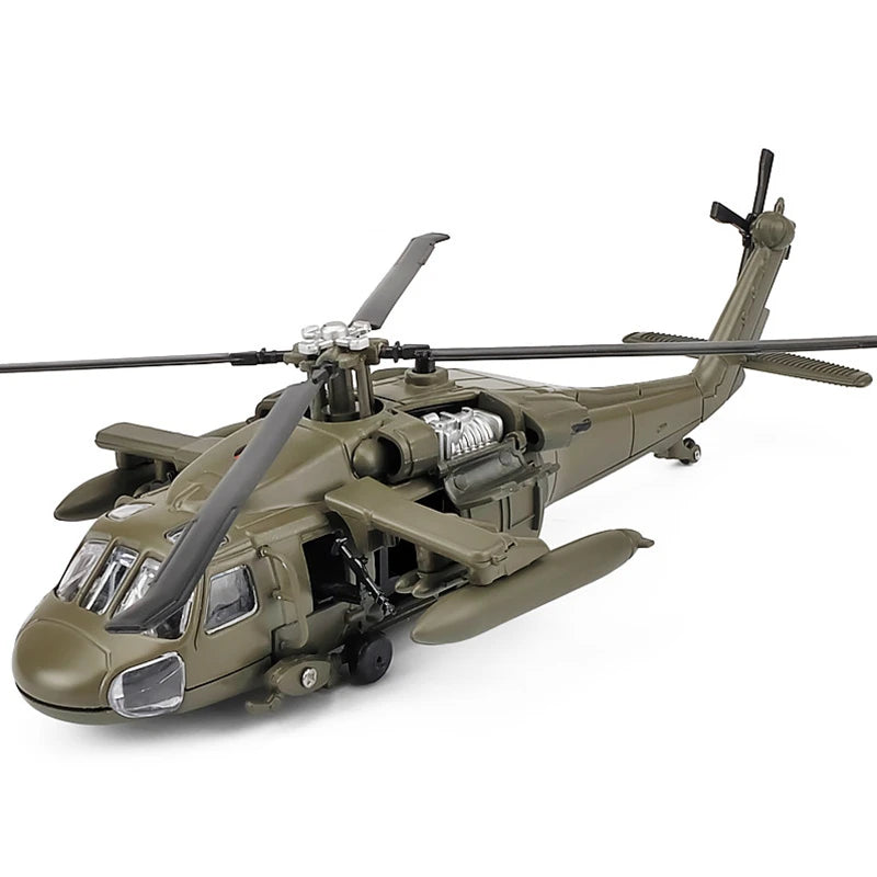 Sikorsky  UH-60 Black Hawk Helicopter Diecast Collectible Model Sound & Light Effects