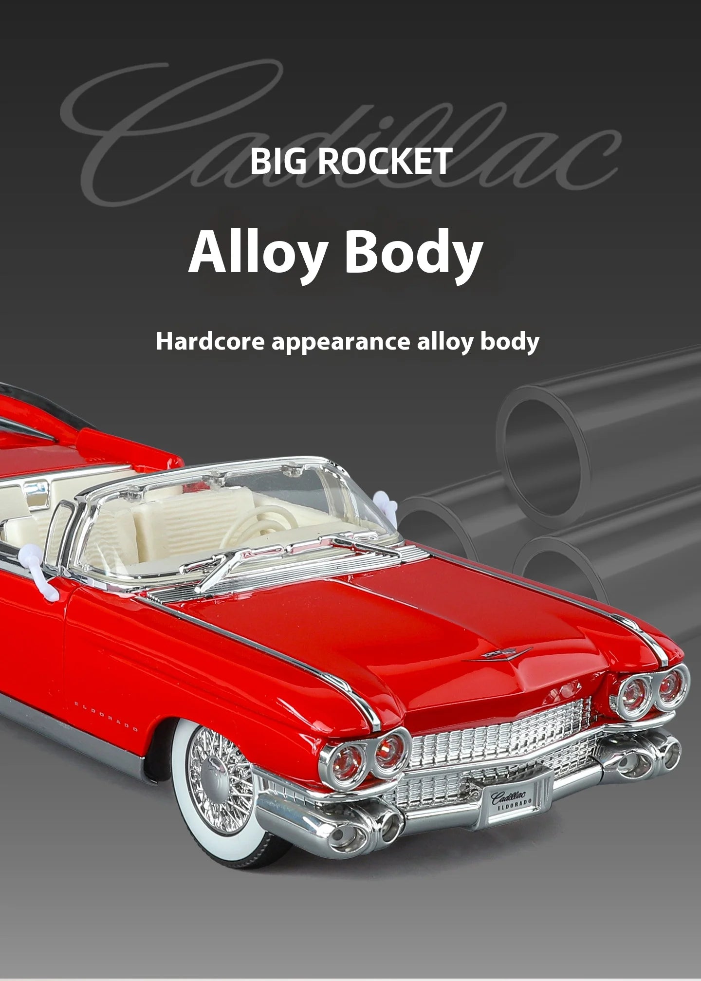 1:24 Retro Luxury Convertible Sports Car Diecast Model