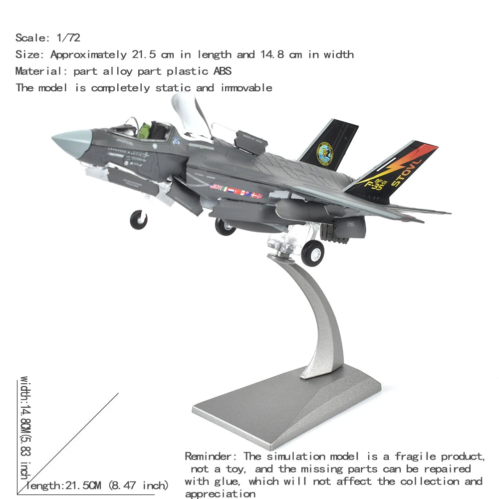 JASON TUTU 1/72 Scale Alloy Model Diecast F35B Fighter F-35 Lightning II Aircraft Model Plane Drop Shipping