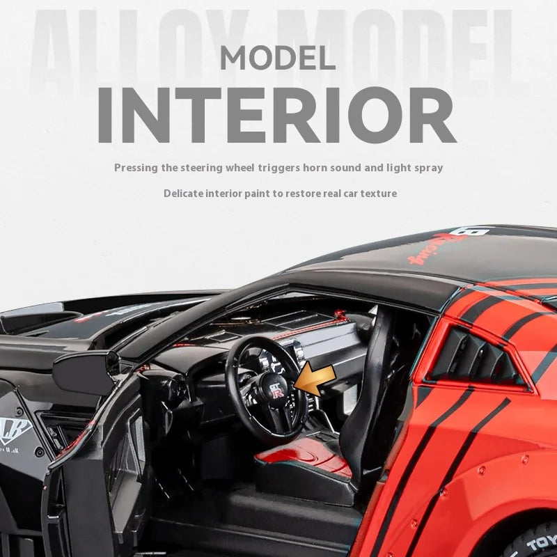 Nissan GT-R R35 Diecast Model Car with Sound & Light – 1:24 Scale