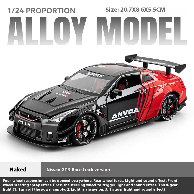 Nissan GT-R R35 Diecast Model Car with Sound & Light – 1:24 Scale