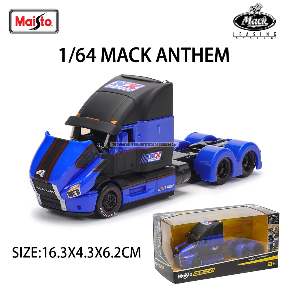 Maisto 1:64 Mercedes-Benz & Mack Anthem Tow & Go Die-Cast Truck with Trailer