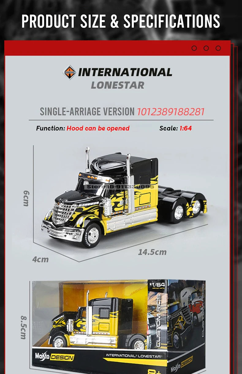 Maisto 1:64 Mercedes-Benz MACK Anthem International Trailer model simulation car model alloy car toy male collection gift