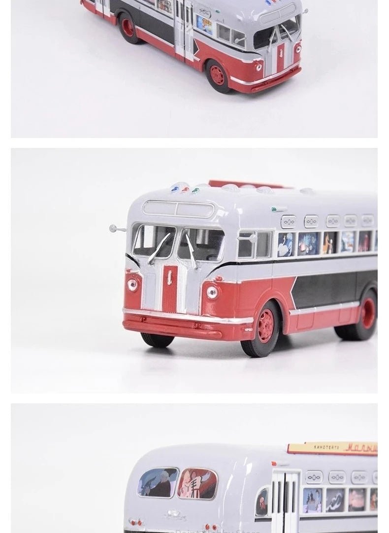 1/43 Scale Toy Car ZIS-155 Mobile Children's Cinema Russian Ufa Bus SJAVN008 Alloy Model Static Model Boy Toy Gift