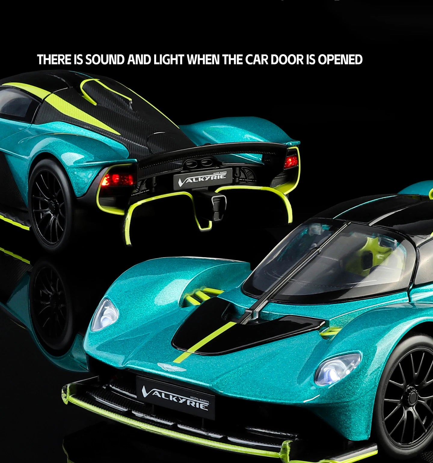 Aston Martin Valkyrie Supercar Diecast Model – Sound, Light and Pull Back Collectible Edition