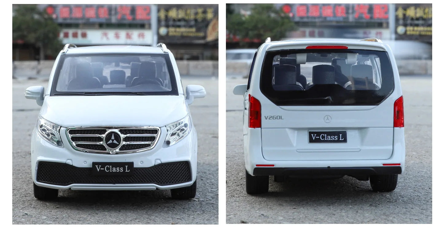 Mercedes-Benz V260 MPV Diecast Model Car with Sound, Light, Pull-Back Action – 1:24 Scale