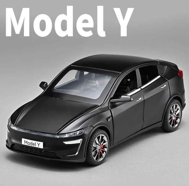 Tesla Model Y 1:32 Diecast Alloy Car with Sound, Light &amp; Pull-Back Action
