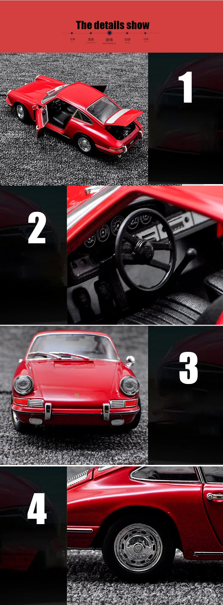 WELLY 1:24 Porsche 911 1964 Alloy Car Model Diecasts & Toy Vehicles Car Model Miniature Scale Model Car Toy For Children