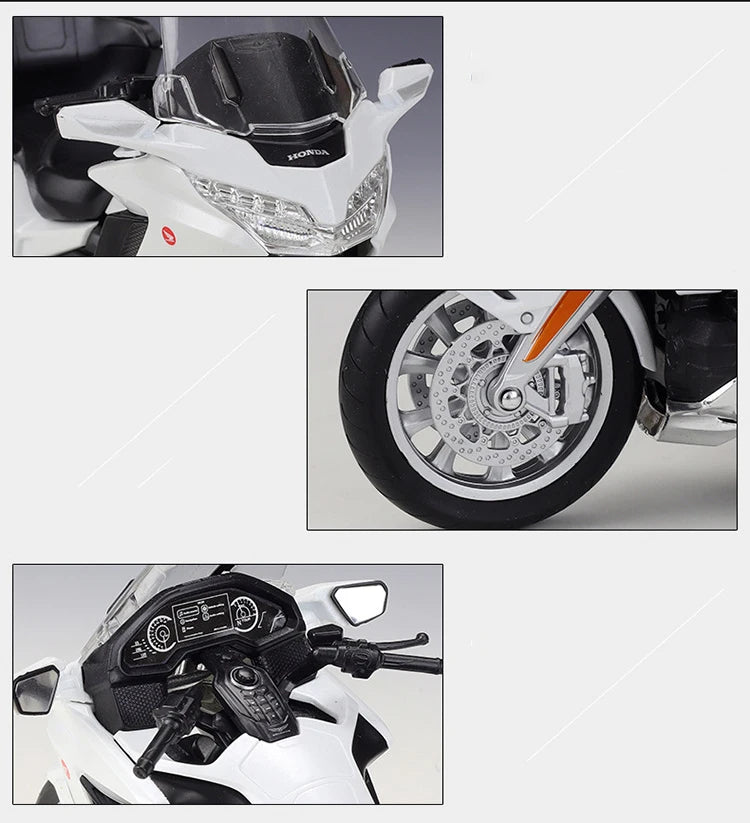 WELLY 1:12 Honda Gold Wing Die Cast Motorcycle Model Toy Vehicle Collection Autobike Shork-Absorber Off Road Autocycle Toys Car
