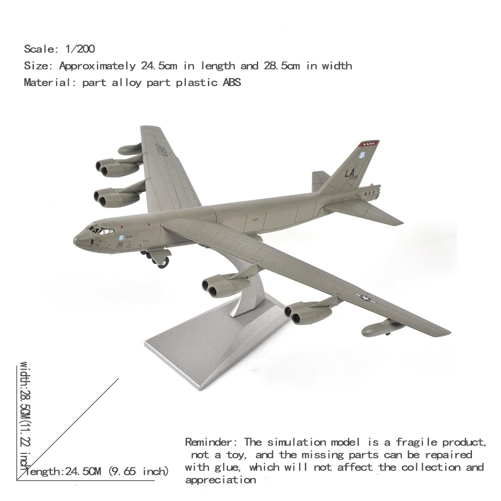 JASON TUTU 1/200 Scale Alloy Model Diecast Aircraft Model B52 Bomber Military Fighter B-52 Drop Shipping