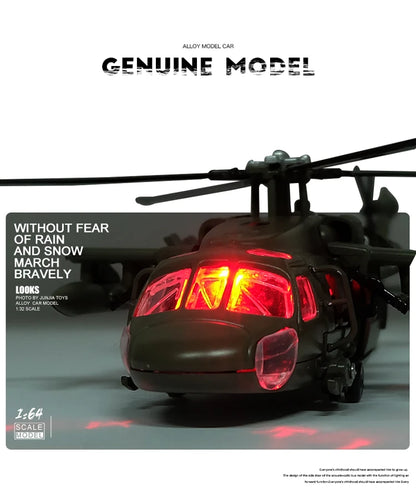 Sikorsky  UH-60 Black Hawk Helicopter Diecast Collectible Model Sound & Light Effects