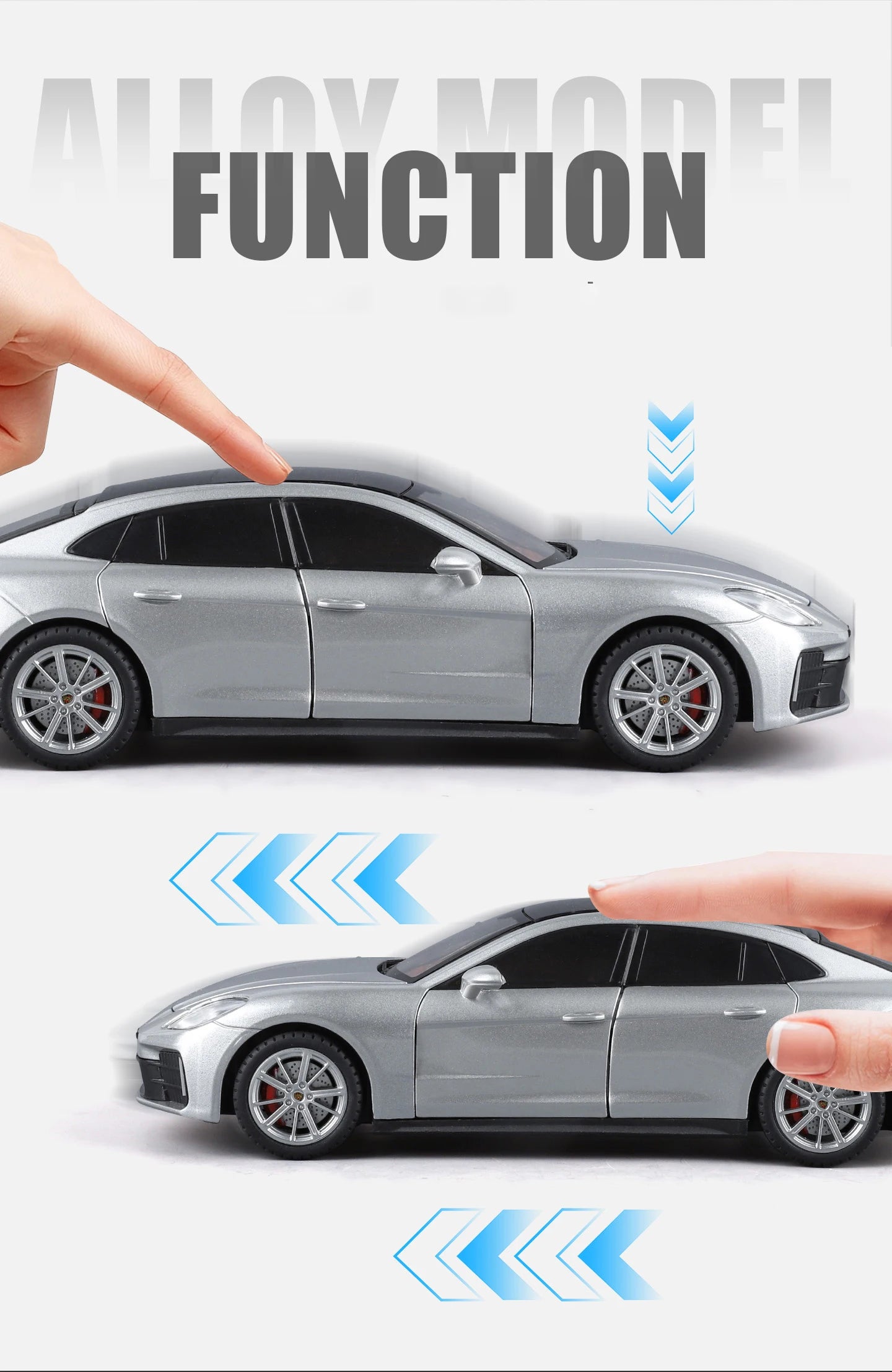 Porsche Panamera Diecast Alloy Model Car with Sound, Light &amp; Pull-Back Action