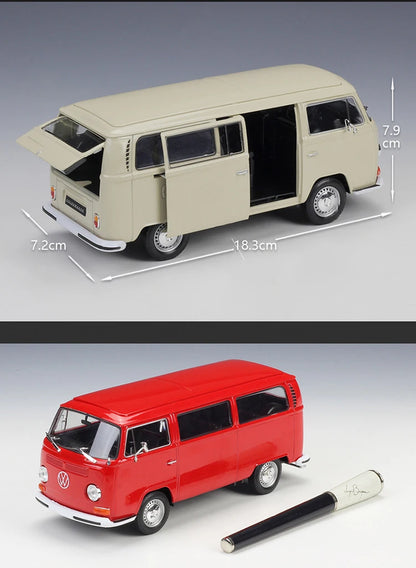 WELLY 1:24 Volkswagen VW T2 T1 Bus Alloy Diecast Vehicle Model