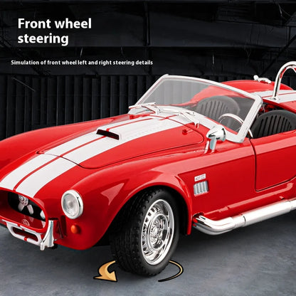 CCA 1965 Shelby Cobra Convertible Roadster 1:24 Diecast Model Car with Sound, Lights & Pull-Back Action