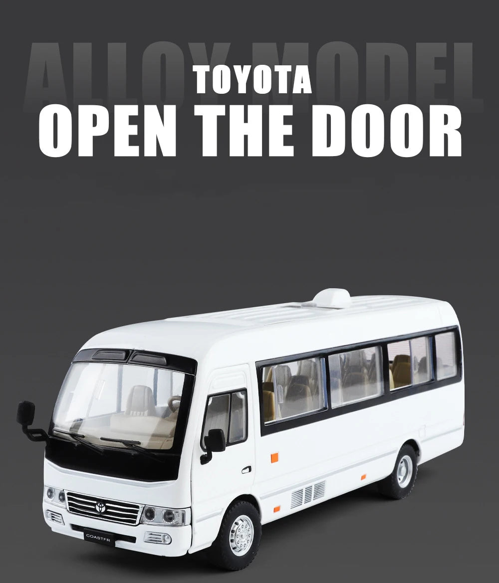Toyota Coaster Mini Bus Diecast Model Vehicle - Sound & Light Efects