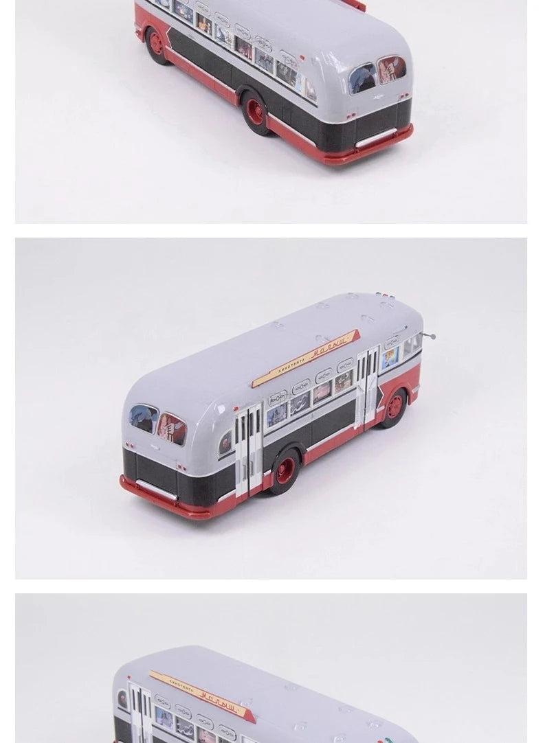 1/43 Scale Toy Car ZIS-155 Mobile Children's Cinema Russian Ufa Bus SJAVN008 Alloy Model Static Model Boy Toy Gift
