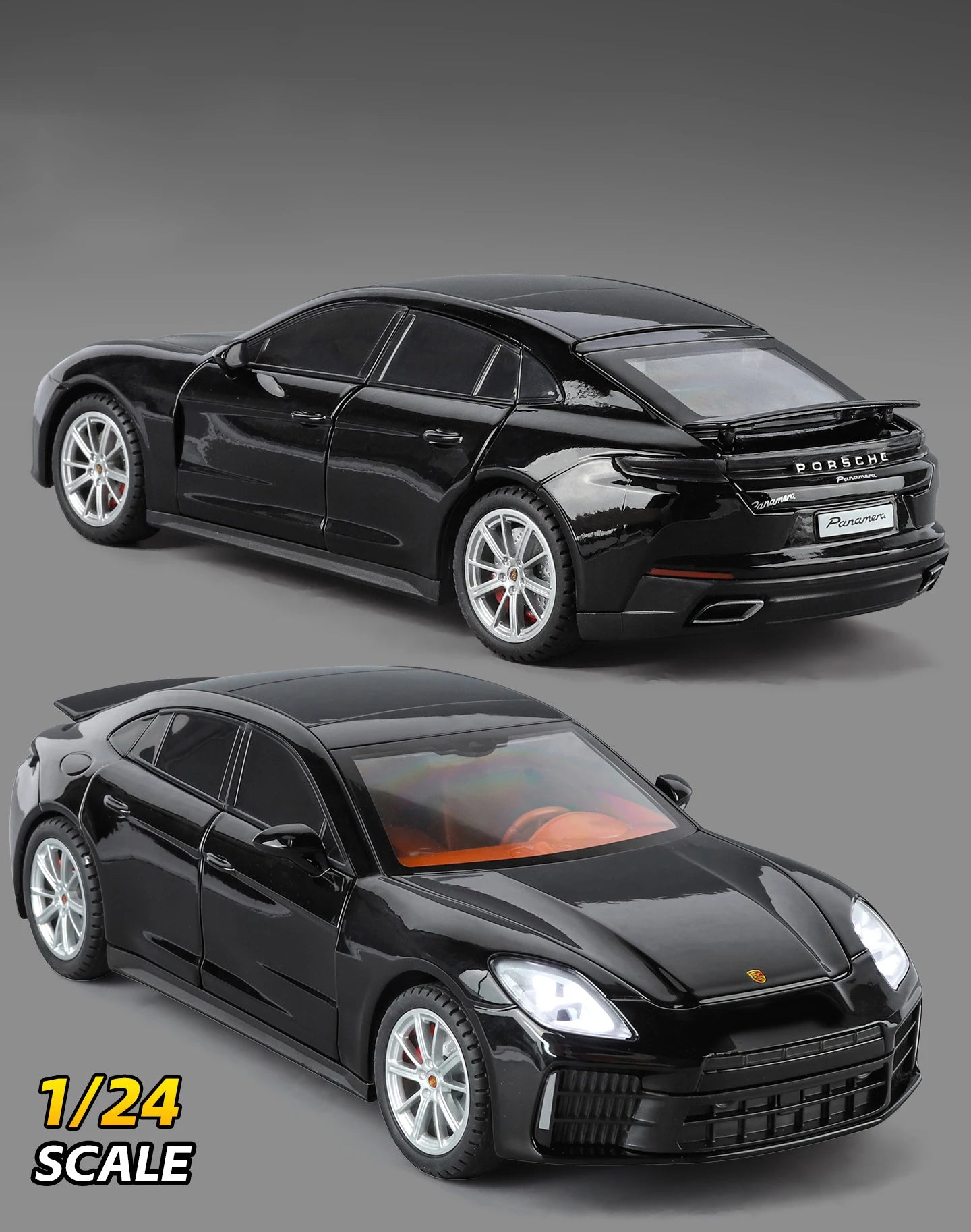 Porsche Panamera Diecast Alloy Model Car with Sound, Light &amp; Pull-Back Action