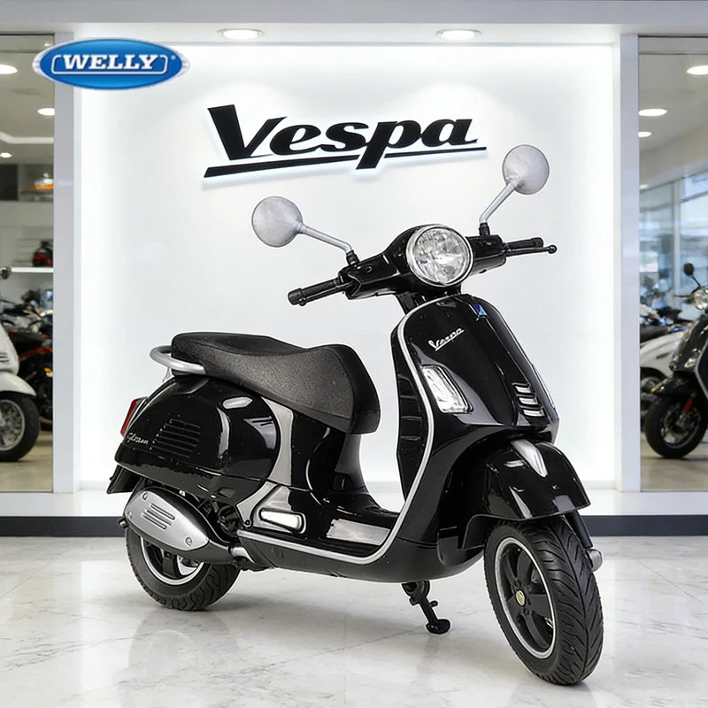 WELLY 1/12 Vespa GTS Super 2020 Die Cast Motorcycle Model Toy Vehicle Collection Autobike Off Road Autocycle Toys Car