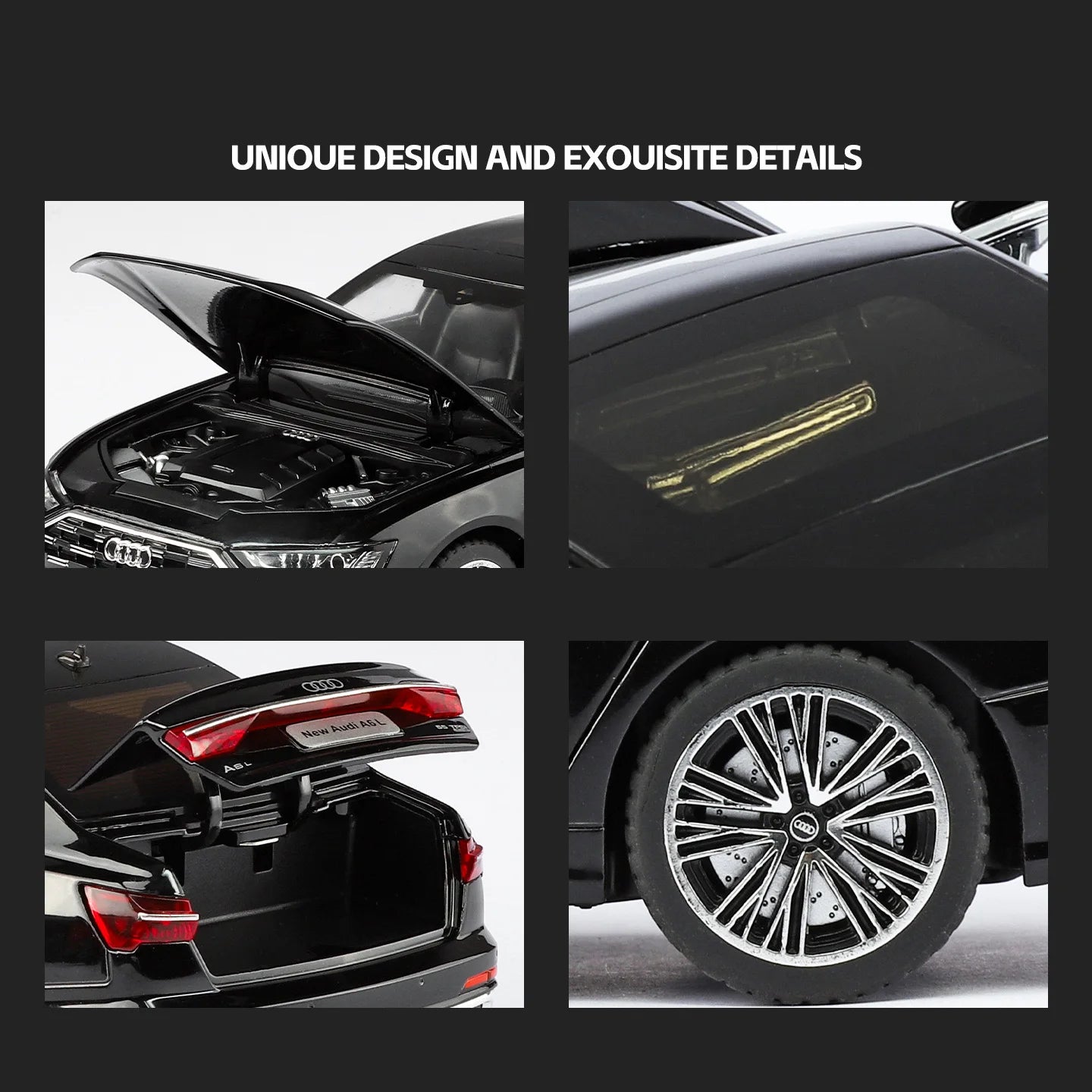 AUDI A6 Alloy Diecast Model Car - Sound and Light Collection Edition – 1:24 Scale