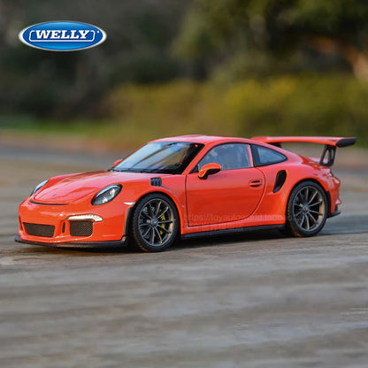 WELLY 1:24 Porsche 911 GT3 RS Blue Diecast Model Car
