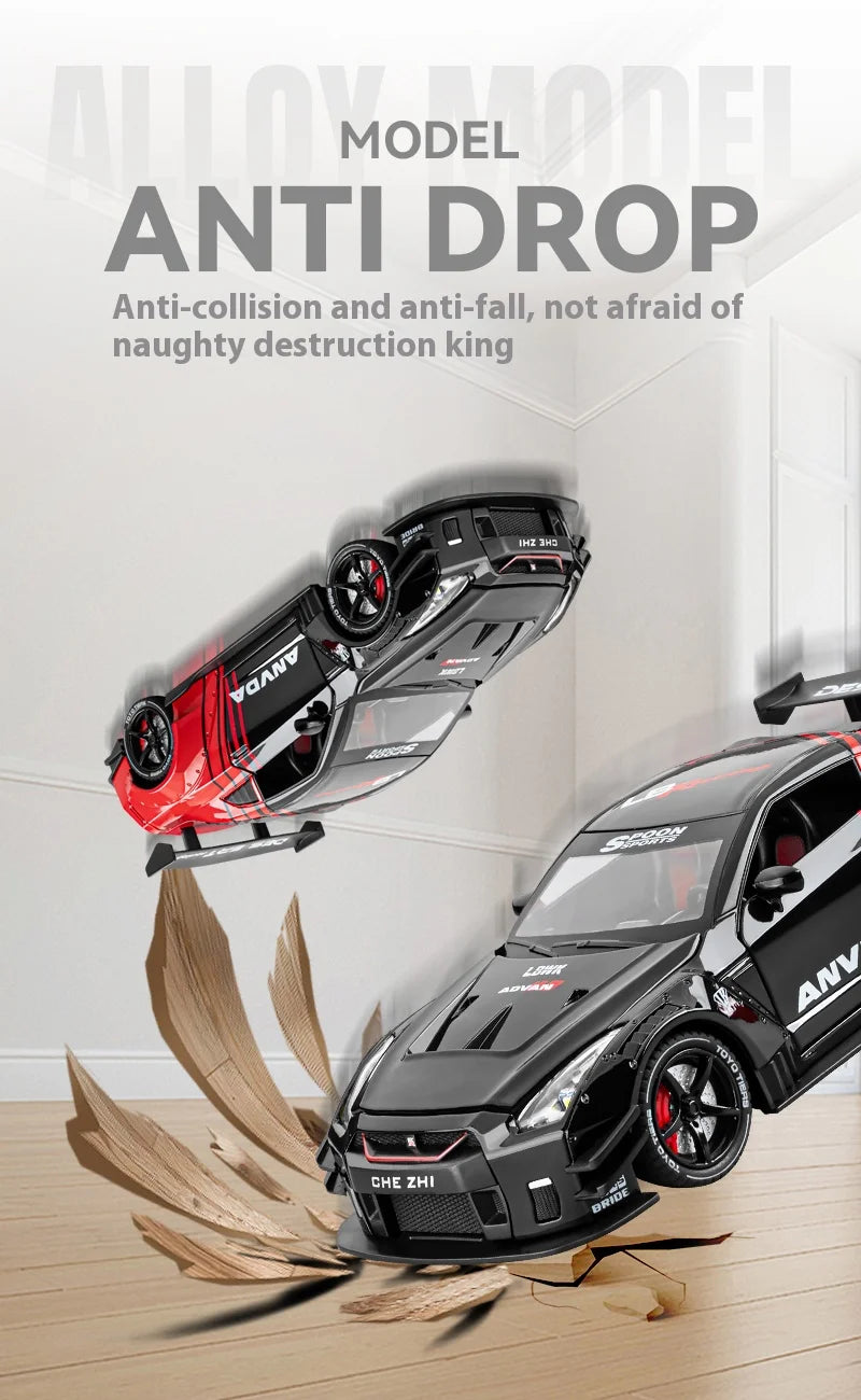 Nissan GT-R R35 Diecast Model Car with Sound & Light – 1:24 Scale