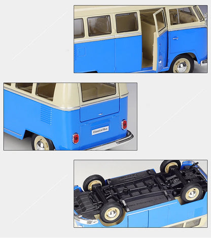 WELLY 1:24 Volkswagen VW T2 T1 Bus Alloy Diecast Vehicle Model