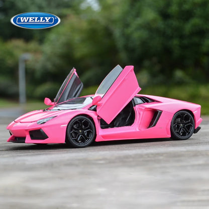 WELLY 1:24 Lamborghini Aventador LP700-4 Diecast Model Car – Alloy Metal Collectible