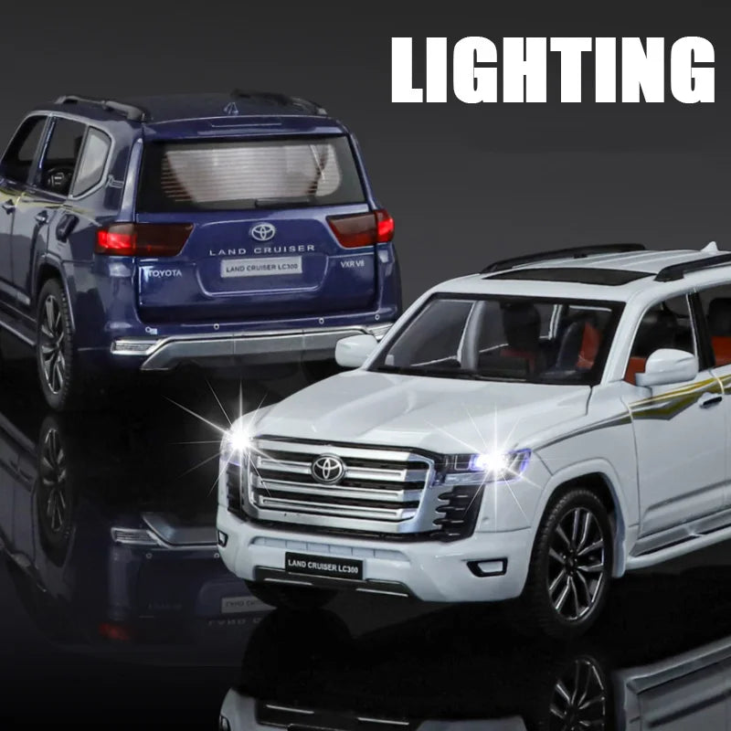 Toyota Land Cruiser LC300 Diecast Alloy SUV Model Car Pull Back Sound & Light