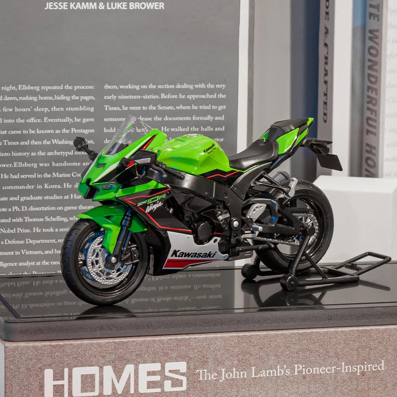 WELLY 1:12 Kawasaki Ninja ZX10R Heavy Locomoti Simulation Alloy Motorcycle Model Shock Absorbers Collection Toy Car Gift
