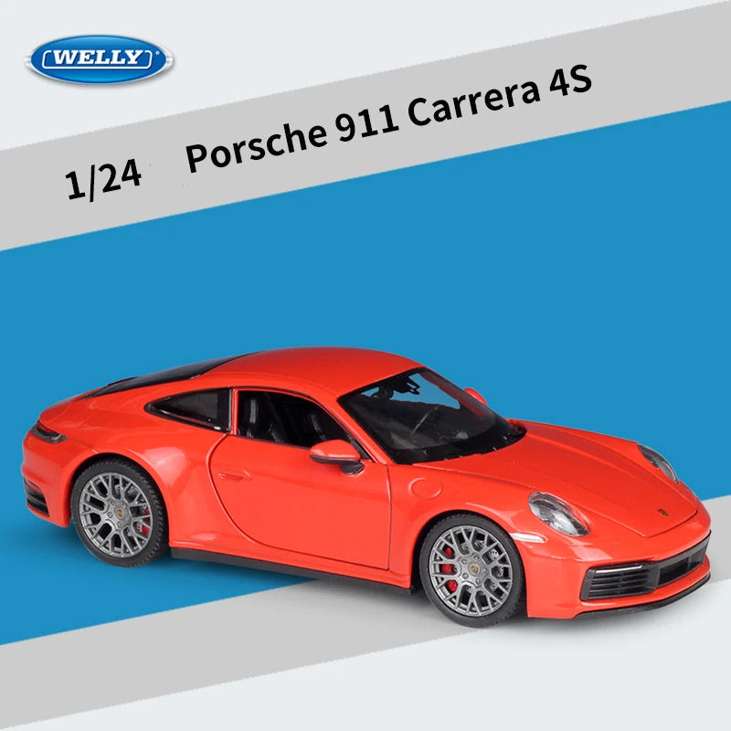 WELLY 1:24 Porsche 911 Carrera 4S Alloy Car Model Diecasts & Toy Vehicles Collect Car Toy Boy Birthday gifts