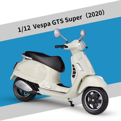 WELLY 1/12 Vespa GTS Super 2020 Die Cast Motorcycle Model Toy Vehicle Collection Autobike Off Road Autocycle Toys Car