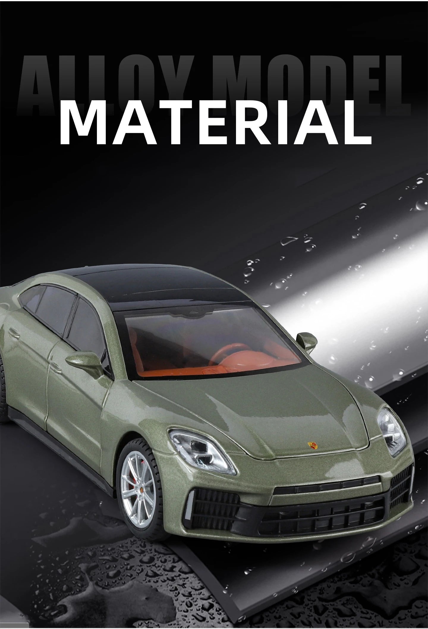 Porsche Panamera Diecast Alloy Model Car with Sound, Light &amp; Pull-Back Action