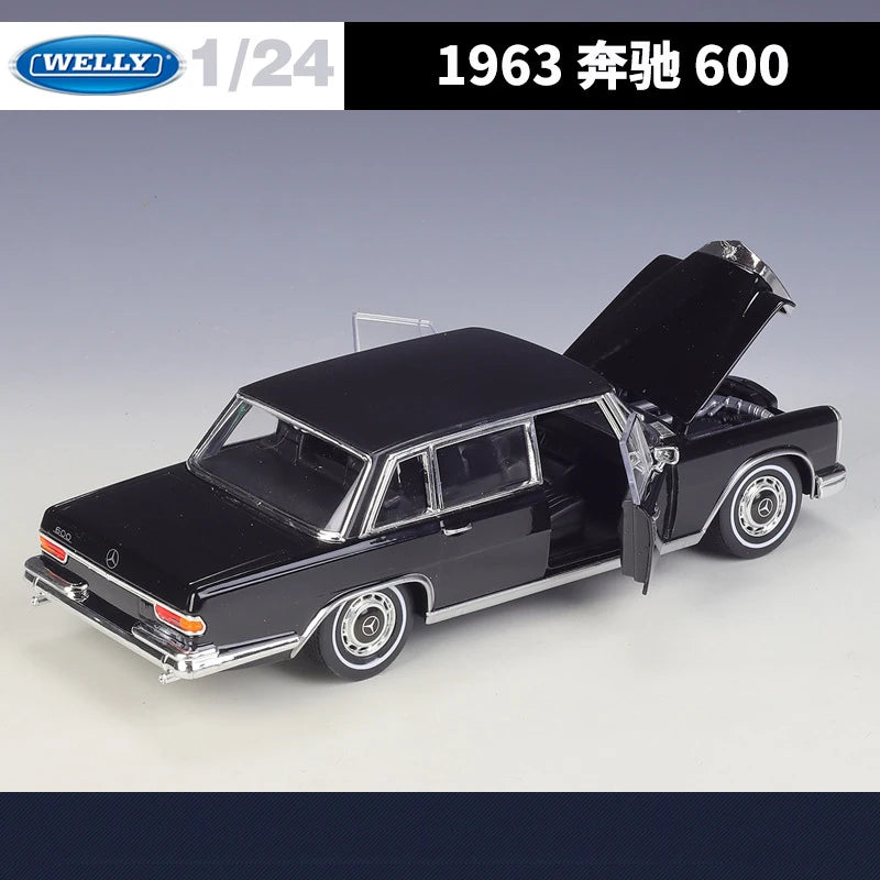 WELLY 1:24 Mercedes Benz 600 Alloy Car Diecasts & Toy Vehicles Car Model Miniature Scale Model Car Toy For Children
