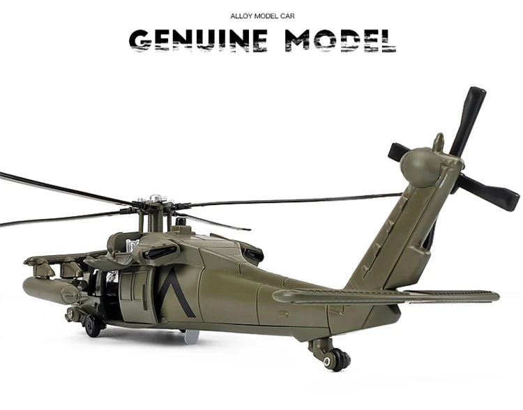 Sikorsky  UH-60 Black Hawk Helicopter Diecast Collectible Model Sound & Light Effects