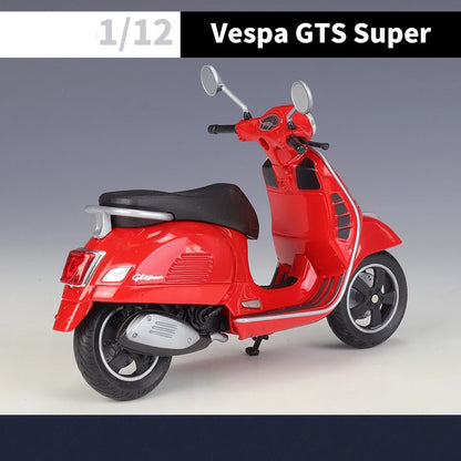 WELLY 1/12 Vespa GTS Super 2020 Die Cast Motorcycle Model Toy Vehicle Collection Autobike Off Road Autocycle Toys Car