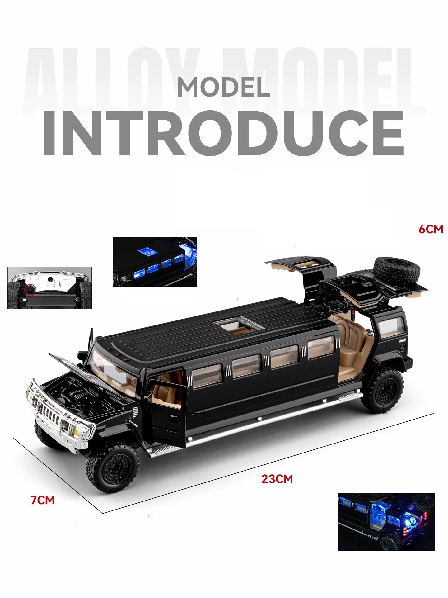 Hummer H2 Lengthen Limousine Metal Diecast Car Model
