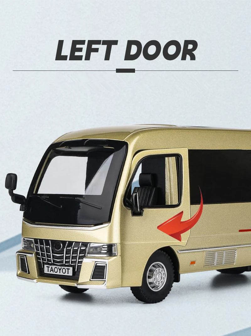 Coaster Mini Bus Diecast Model Vehicle - Sound & Light Effects Collection