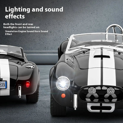 CCA 1965 Shelby Cobra Convertible Roadster 1:24 Diecast Model Car with Sound, Lights & Pull-Back Action