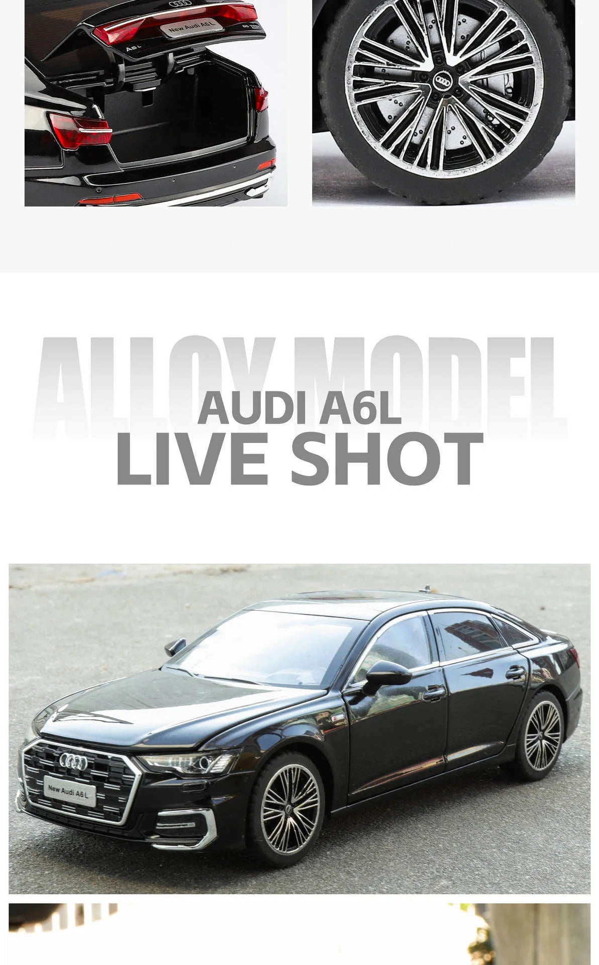 AUDI A6 Alloy Diecast Model Car - Sound and Light Collection Edition – 1:24 Scale