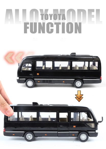 Toyota Coaster Alloy Model Car Diecast – Sound and Light Edition
