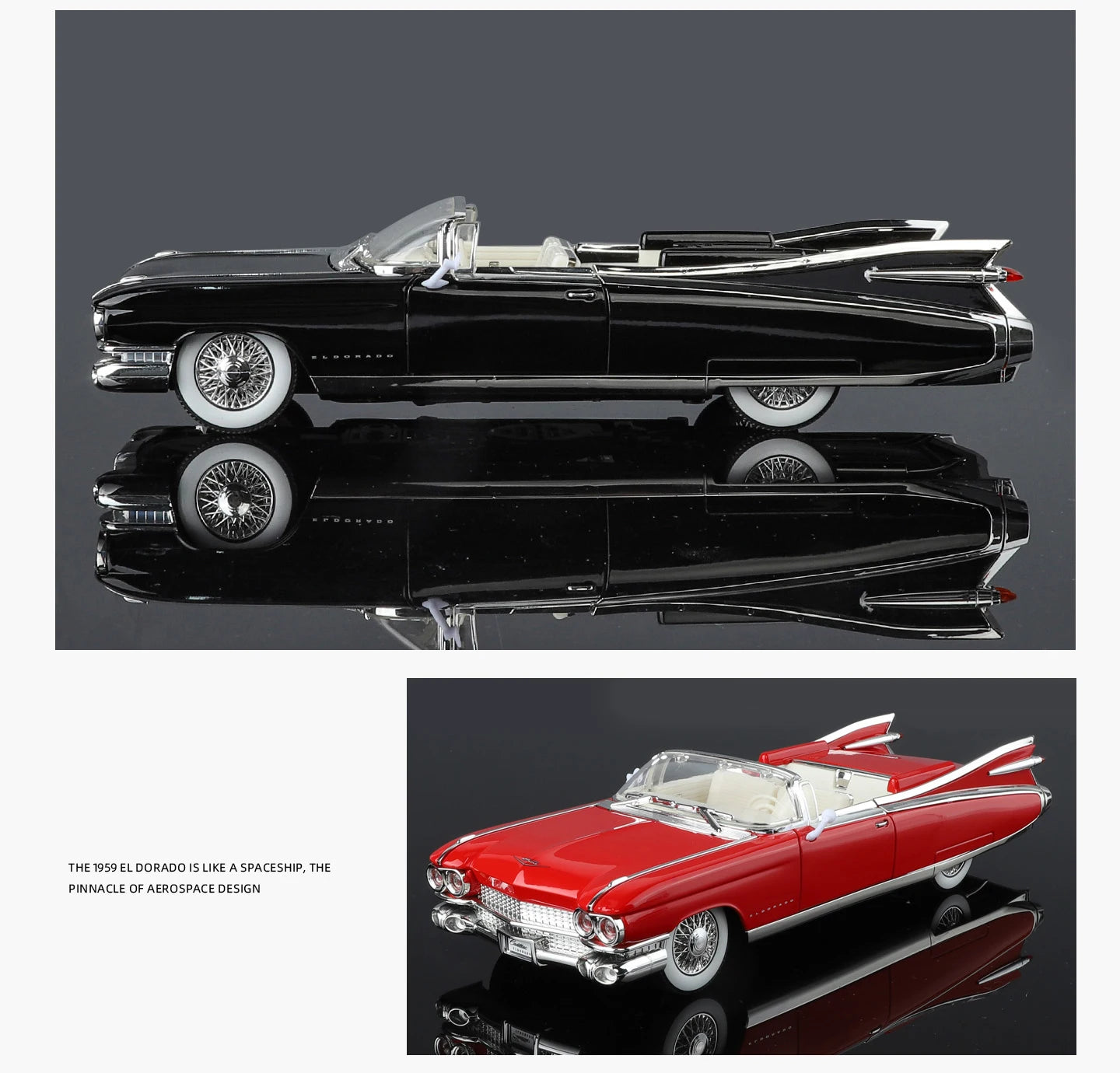 1:24 Retro Luxury Convertible Sports Car Diecast Model