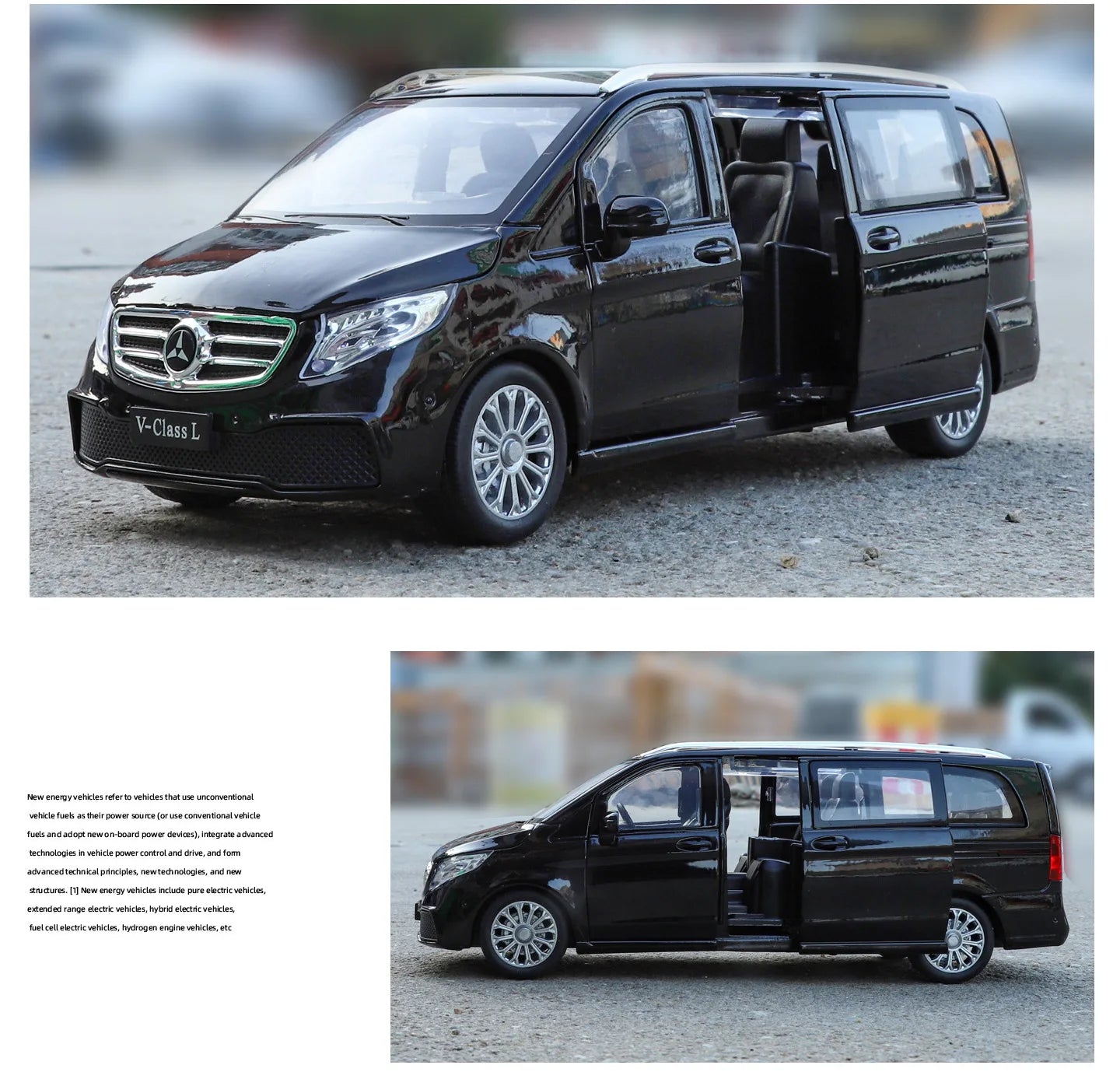 Mercedes-Benz V260 MPV Diecast Model Car with Sound, Light, Pull-Back Action – 1:24 Scale