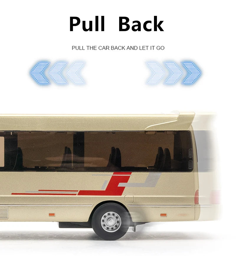 Coaster Mini Bus Diecast Model Vehicle - Sound & Light Effects Collection