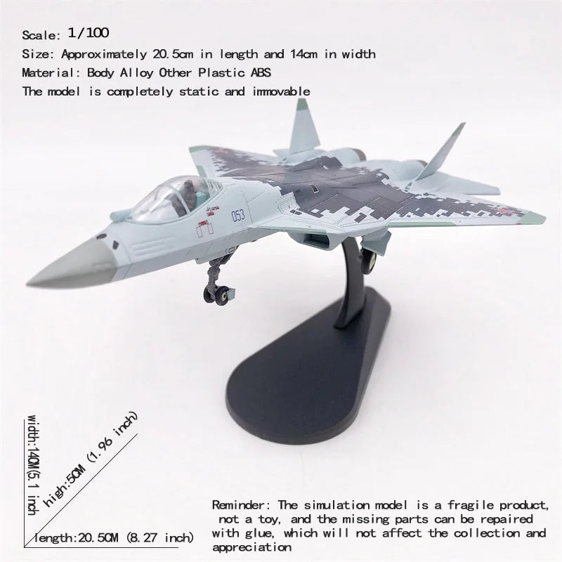 JASON TUTU 1/100 Scale Russian Su 57 fighter stealth aircraft model Su-57 Plane Model Drop shipping