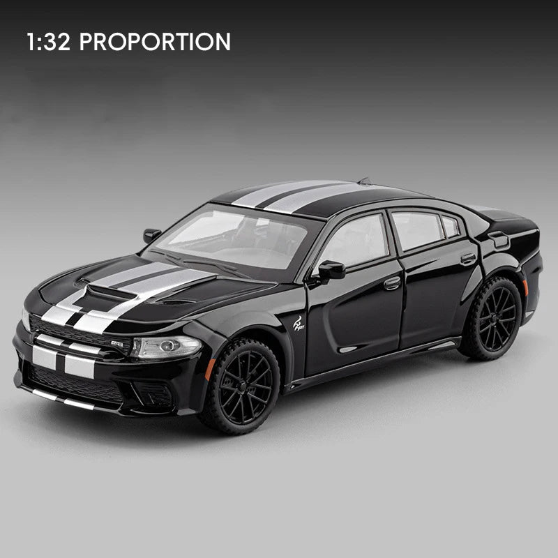 1:32 Charger SRT Hellcat Alloy Muscle Car Model with Sound, Lights, Pull-Back Action